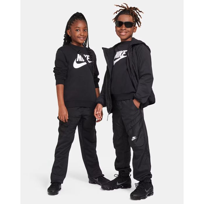 Nike K NSW CLUB FLC CREW LS HBR, dječi pulover, crna