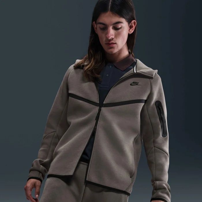 Nike M NK TCH FLC FZ WR HOODIE, muška jakna, smeđa | Intersport
