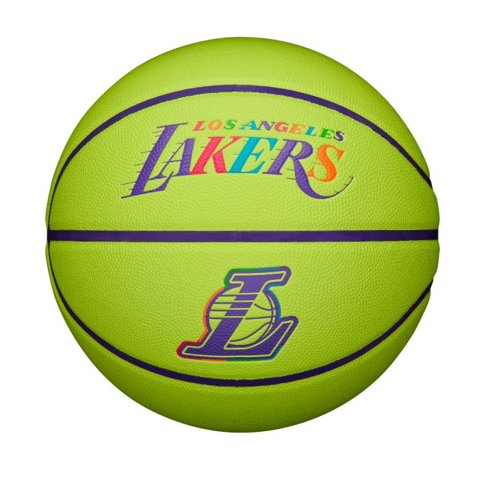 Wilson NBA TEAM NEON LOS ANGELES LAKERS, košarkaška lopta, zelena