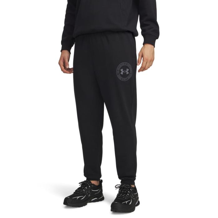 Under Armour RIVAL LW GRAPHIC JOGGER, muške hlače, crna