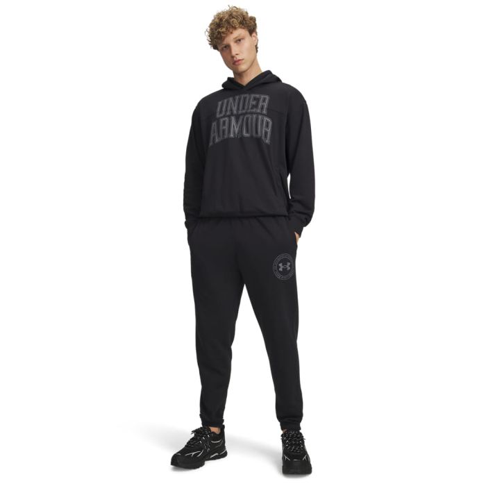 Under Armour RIVAL LW GRAPHIC JOGGER, muške hlače, crna