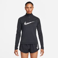 Nike W NK SWSH HBR DF HZ MID, ženski duks zip za trčanje, crna