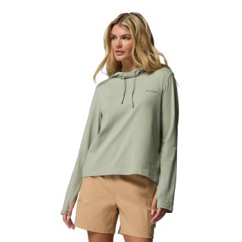 Columbia W EU SUN TREK LS HOODIE, ženski duks za planinarenje, zelena