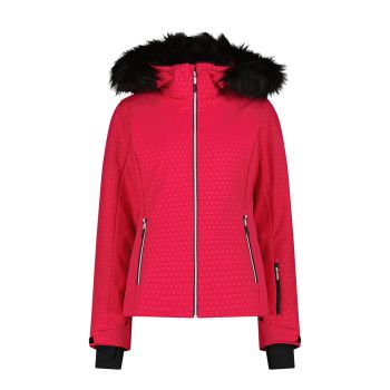CMP WOMAN JACKET ZIP HOOD, ženska skijaška jakna, crvena
