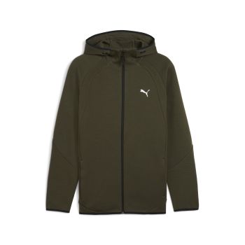 Puma EVOSTRIPE FZ HOODIE DK, muška jakna, zelena