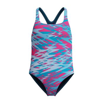 Speedo HYPERBOOM PRINT MEDALIST 1PC JF, dječiji kupaći kostim jednodjelni, plava