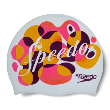 Speedo SLOGAN PRT CAP JU, dječija kapa za plivanje, bijela