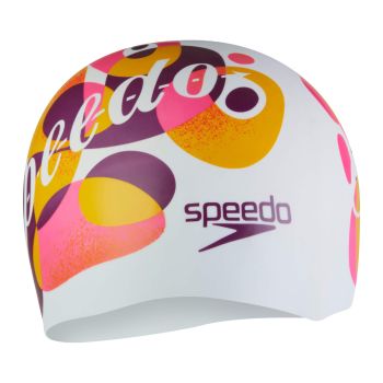 Speedo SLOGAN PRT CAP JU, dječija kapa za plivanje, bijela