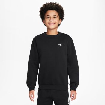 Nike K NSW CLUB FLC CREW LS LBR, dječi pulover, crna