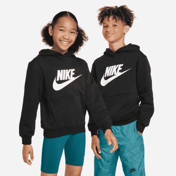 Nike K NSW CLUB FLC HDY HBR, dječiji pulover, crna