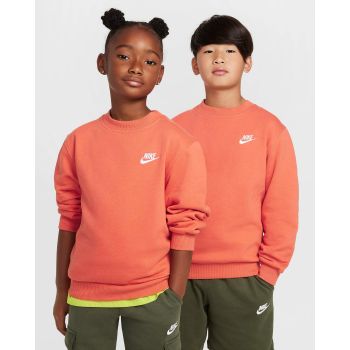 Nike K NSW CLUB FLC CREW LS LBR, dječi pulover, crvena
