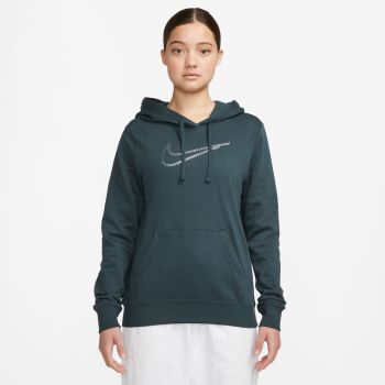 Nike W NSW PE CLB FLC SHINE OS PO, ženski pulover, zelena