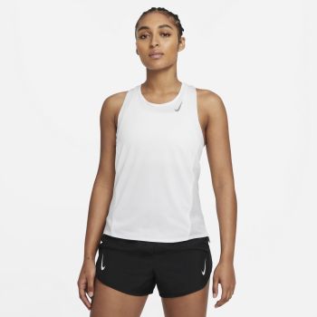 Nike W NK DF RACE SINGLET, ženska majica za trčanje, bijela
