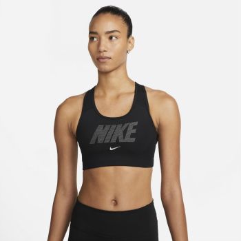 Nike DRI-FIT SWOOSH METALLIC GRAPHIC SPORTS BRA, ženski prsluk sportski top, crna